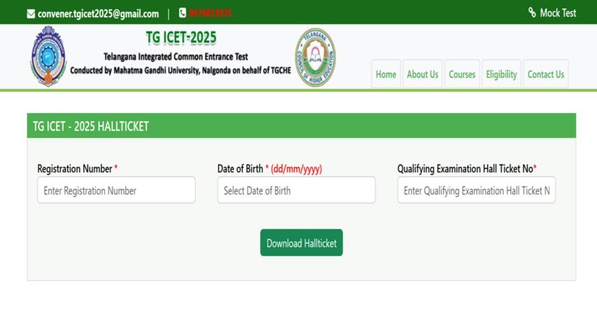 TS ICET Hall Ticket 2025 released at icet.tgche.ac.in, download link here