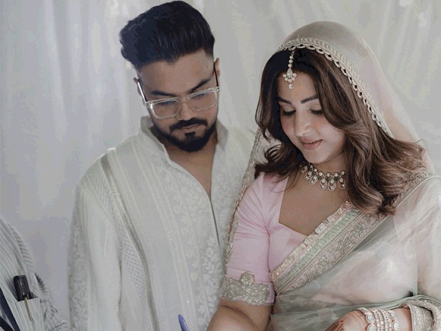 हिना खानने बॉयफ्रेंड रॉकी जैस्वालशी लग्न केले:सोशल मीडियावर फोटो शेअर करत लिहिले- आमचे हृदय एक झाले आहे