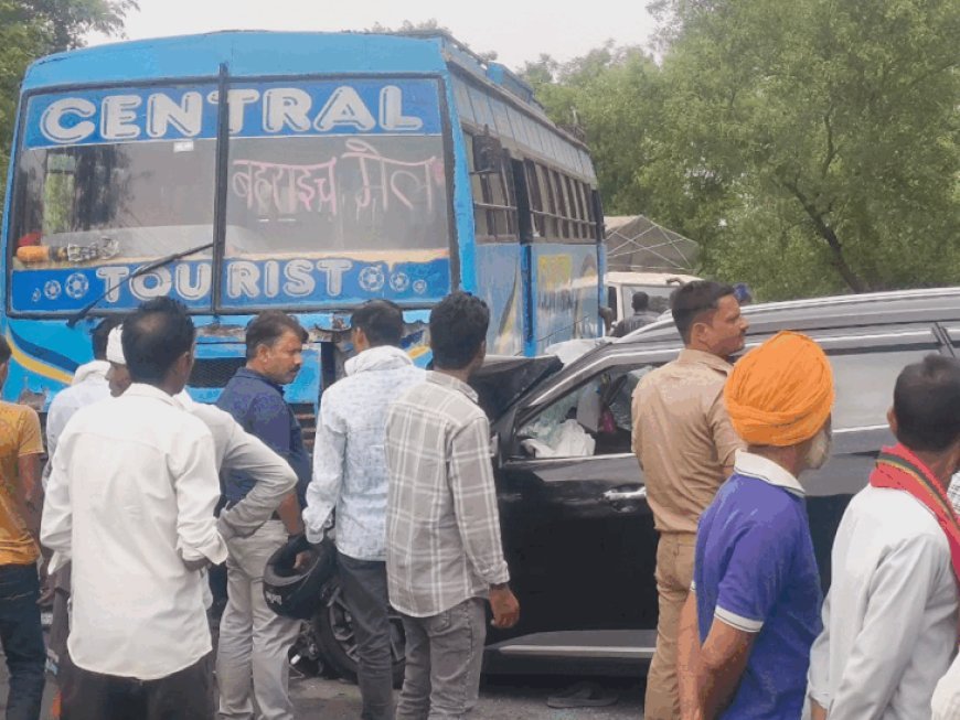बहराइच में तीन लोगों की मौत, एक घायल:नानपारा टोल प्लाजा के पास बस और कार की हुई टक्कर, सभी अयोध्या निवासी