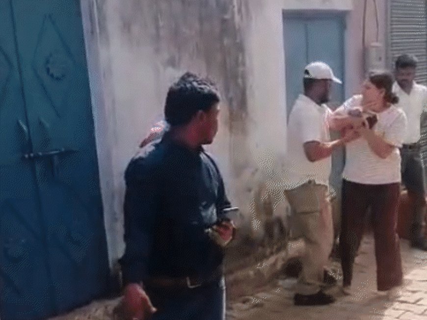 पान सिंह तोमर की नातिन ने इंजीनियर को पीटा:झांसी में 4 सेकेंड में 7 थप्पड़ जड़े, स्मार्ट मीटर लगाने पहुंचे थे, हंगामा