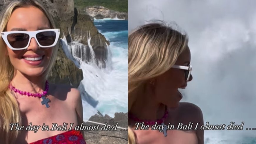 Woman nearly swept away by rogue wave while filming selfie video in Bali: ‘I almost died’