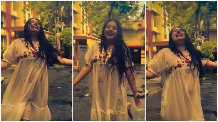 গায়ের সঙ্গে লেপটে সাদা জামা, বৃষ্টি ভিজে নাচ শ্রীময়ীর! হল ‘শরীর’ নিয়ে কটাক্ষ