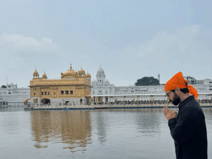 वडील होण्यापूर्वी अभिनेता राजकुमार राव अमृतसरला पोहोचला:सुवर्ण मंदिरात डोके टेकून आशीर्वाद घेतले; सोशल मीडियावर लिहिले- "सतनाम वाहेगुरु"