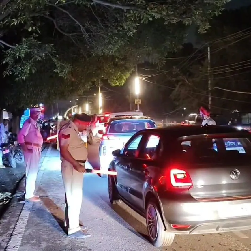 14 जगहों पर पुलिस की स्पेशल नाकाबंदी, बाहरी वाहनों की गहनता से जांच, 150 के काटे चालान