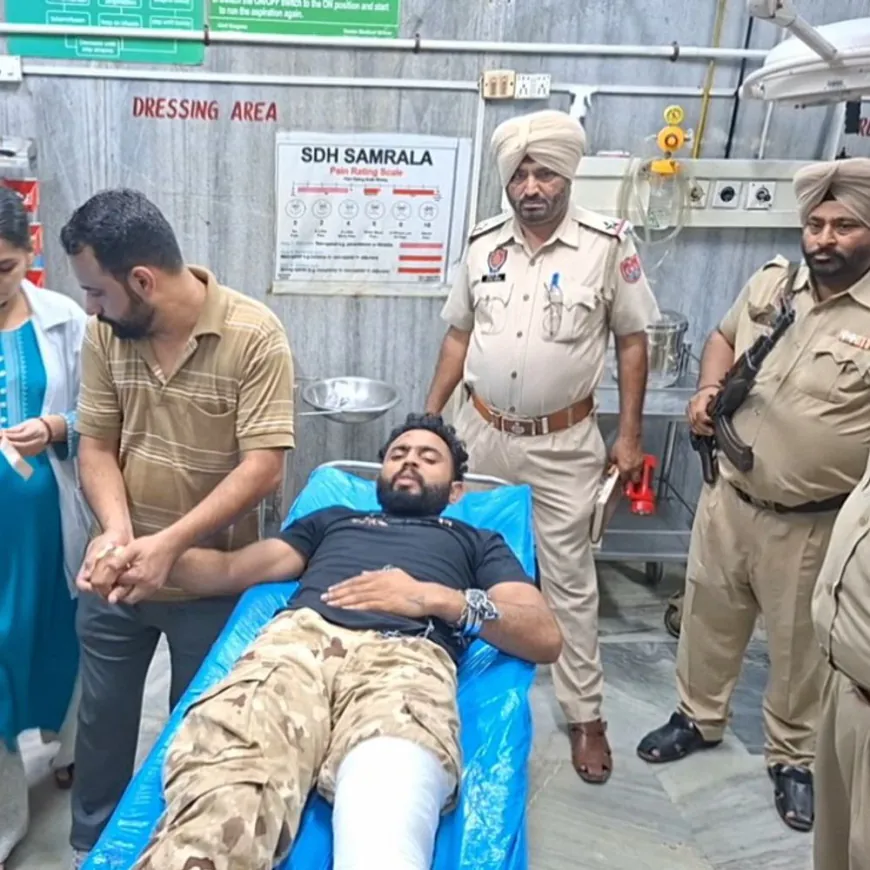 खन्ना में एनकाउंटर में शूटर घायल:एसएचओ का सर्विस रिवाल्वर निकाला, सुपारी किलर है बदमाश, किसान के बेटे पर किया था हमला