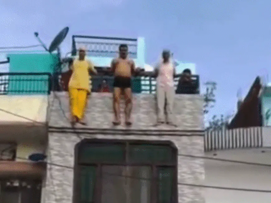 प्रयाराज वाले दरोगा की नई रील:दूसरी मंजिल से दोनों बेटियों संग लगाई छलांग, लिखा-मां गंगा ने मुझे आशीर्वाद दिया